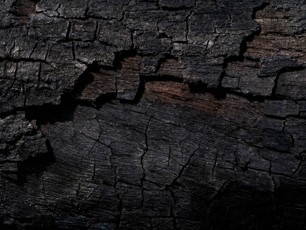Details over het oppervlak van houtskool. - Foto, afbeelding