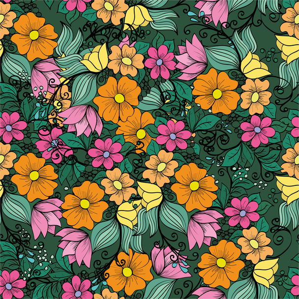 Bright floral pattern - Vector, Image