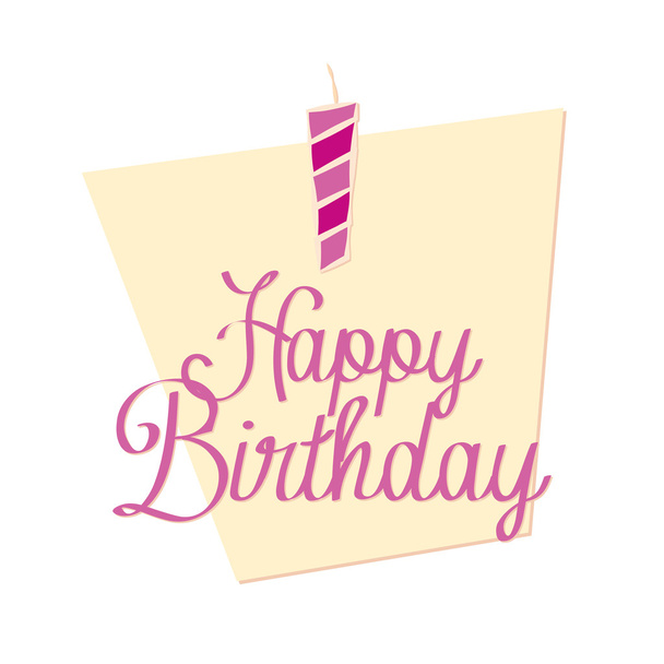 Cute Happy Birthday Card Template Editable - Vector, imagen