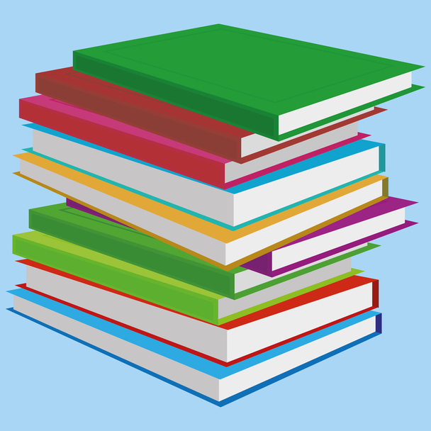 groep van kleurrijke boeken illustratie geïsoleerd - Vector, afbeelding