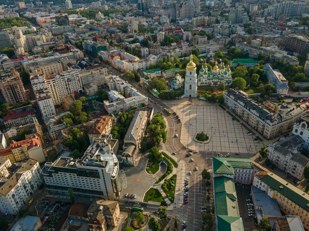 Aerial view from a drone Saint Sophia Cathedral in Kyiv - Photo, Image