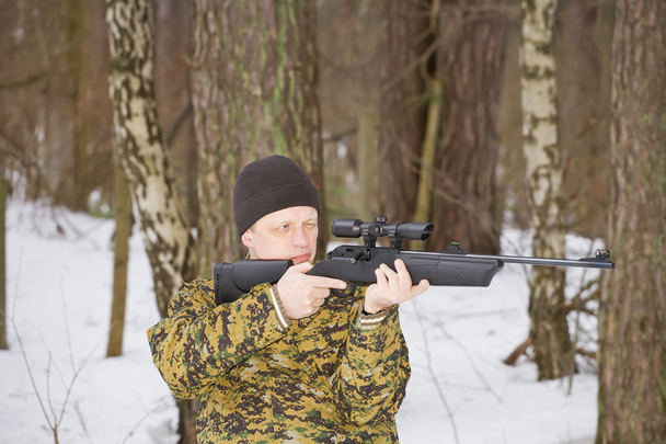 Katona vadász célzás vagy lövés - Fotó, kép