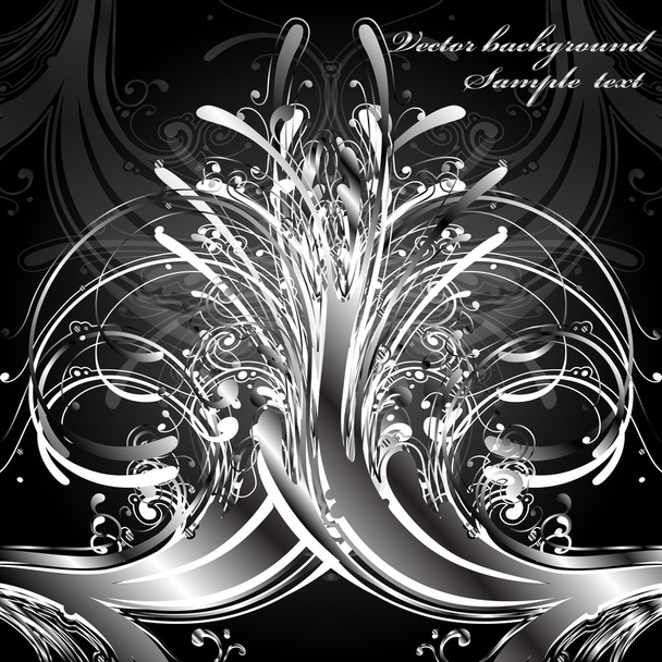 Black and white floral background , vector illustration, eps10 - Vector, Image