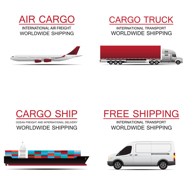 Concetto di vettore di trasporto merci a livello mondiale
 - Vettoriali, immagini