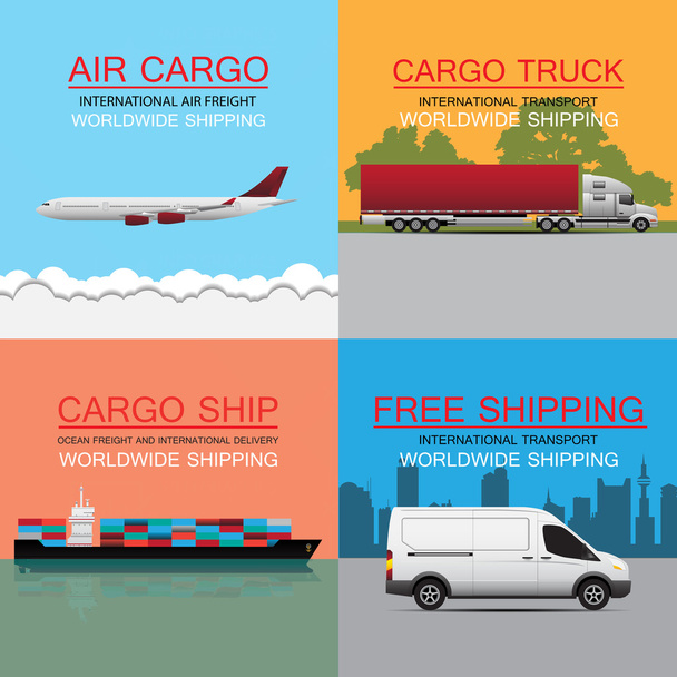 World wide cargo transport vector concept - Vector, Image