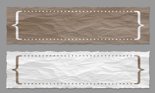 conjunto de dos banners con papel arrugado y soportes
 - Vector, imagen