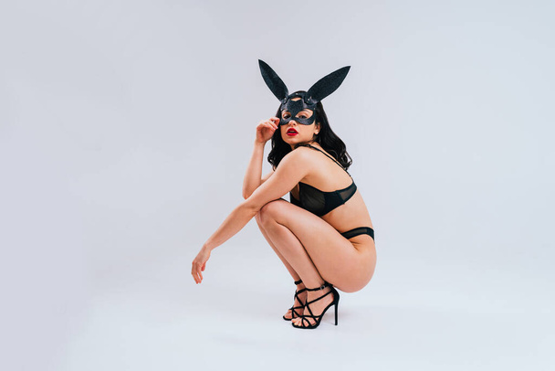 Sexy woman with sensual body doing erotic poses - Pretty girl in underwear - Valokuva, kuva