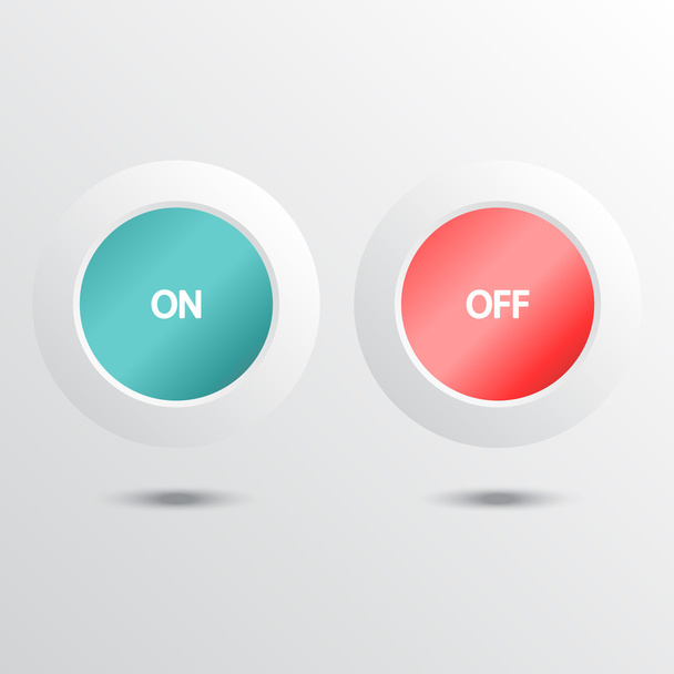 Round buttons with an inscription on and off. Vector signs. - Vector, Image