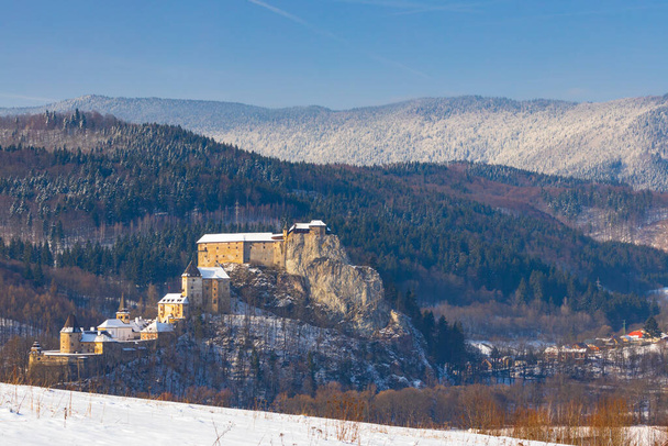 Árva vára, téli táj, Árva régió Szlovákia - Fotó, kép