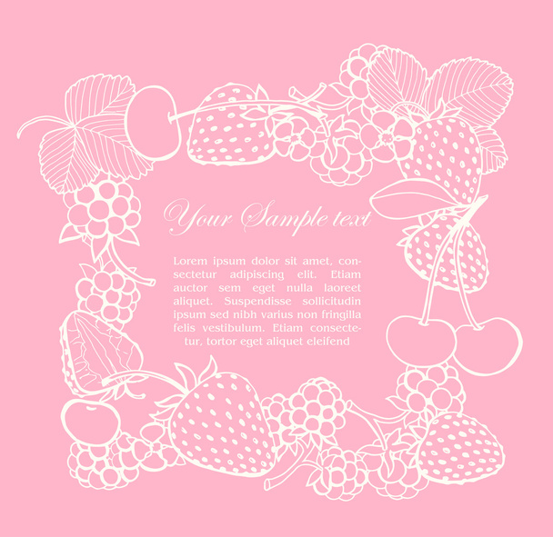 frame of berries - Vector, imagen