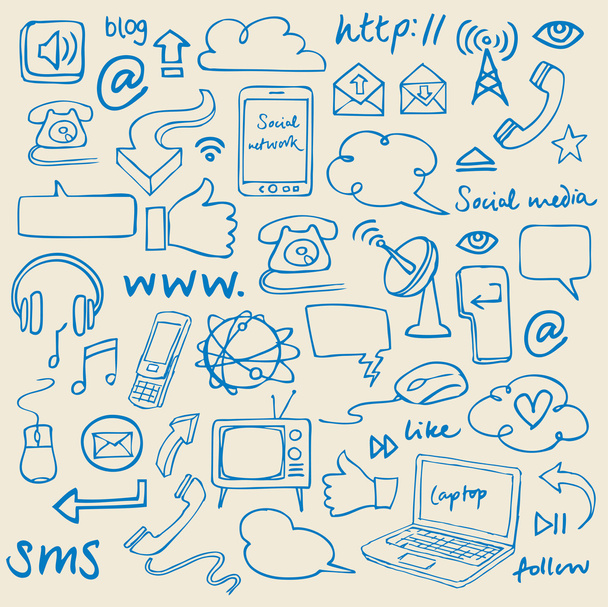 Internet doodles - Vector, Image