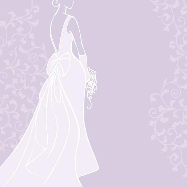 menyasszony menyasszonyi ruhában - Vektor, kép