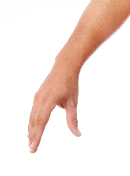 Hand holding an object on white background - Photo, Image