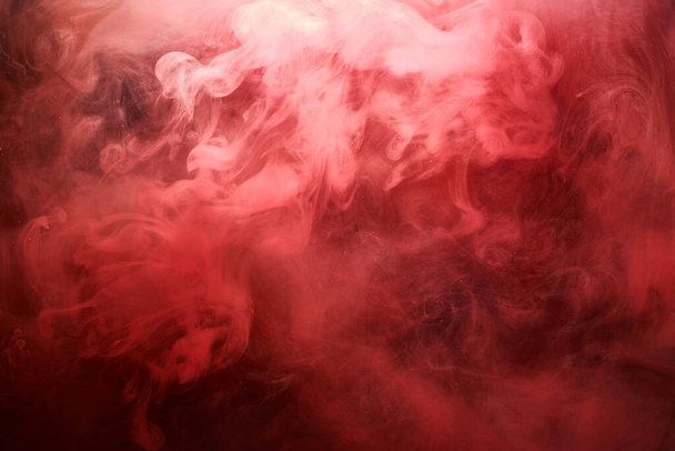 Abstract red ocean background, ruby paints in water, vibrant bright smoke scarlet wallpaper - Photo, Image