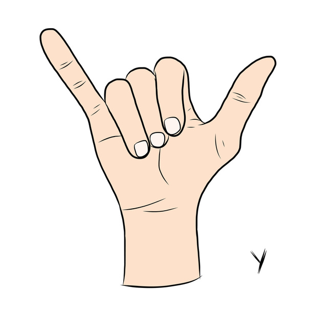 Мова жестів і алфавіт, Літера Y
 - Вектор, зображення