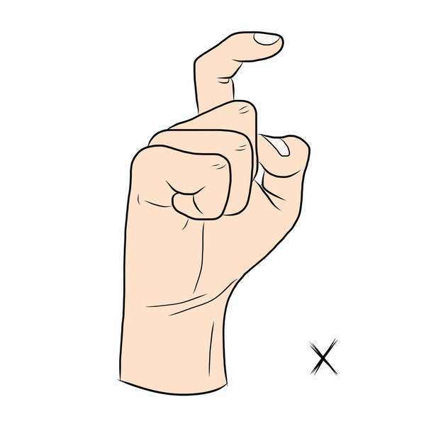 Lingua dei segni e alfabeto, La lettera X
 - Vettoriali, immagini