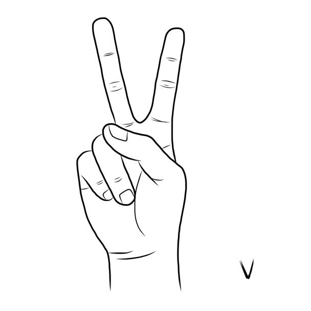 Lingua dei segni e l'alfabeto, La lettera V
 - Vettoriali, immagini