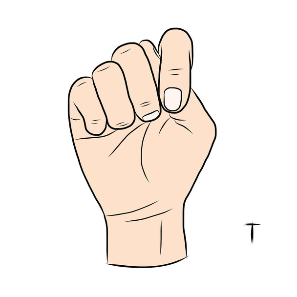 Lingua dei segni e l'alfabeto, La lettera T
 - Vettoriali, immagini