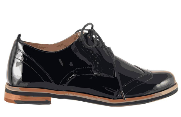 Men's classic black shoes - Vector, Image