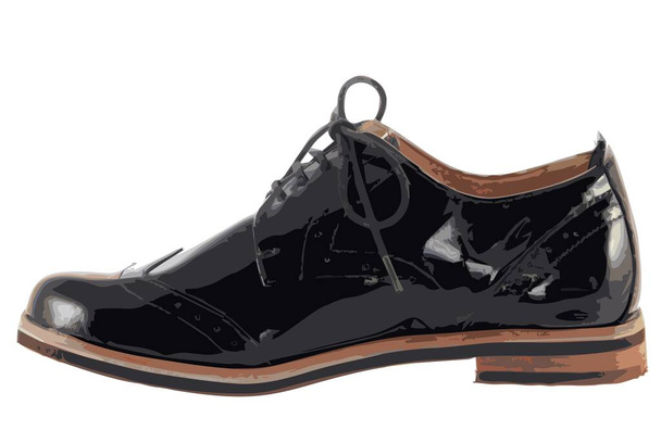 Ανδρικά κλασικά μαύρα παπούτσια - Διάνυσμα, εικόνα