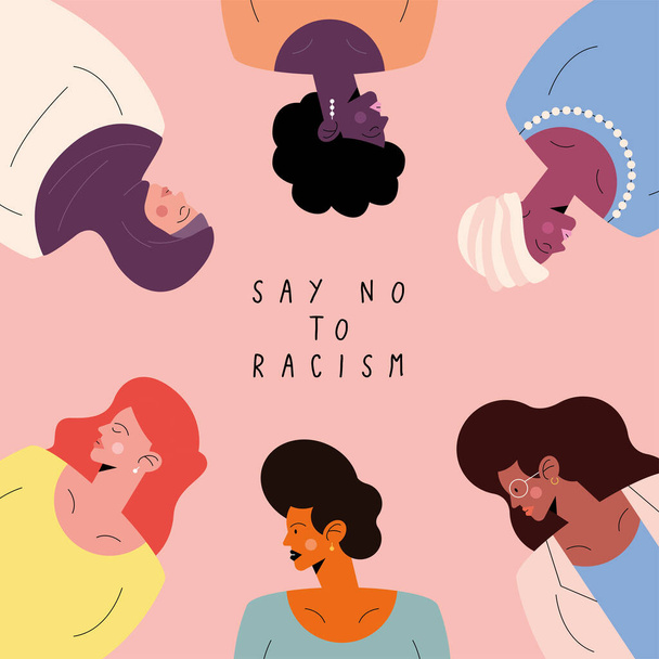 say no to racism lettering - Vector, Image