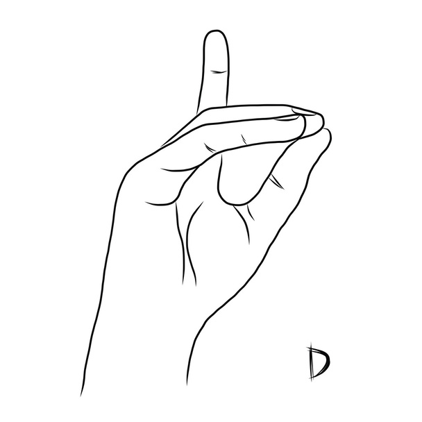 Lingua dei segni e l'alfabeto, La lettera D
 - Vettoriali, immagini