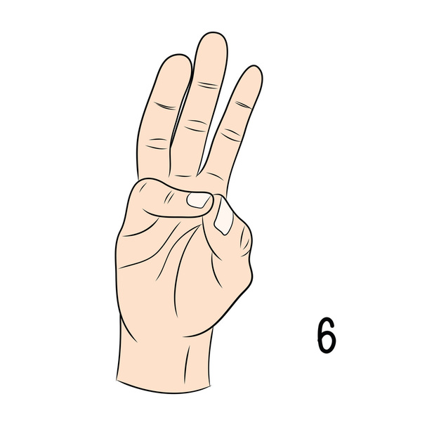 Lingua dei segni, Numero 6
 - Vettoriali, immagini