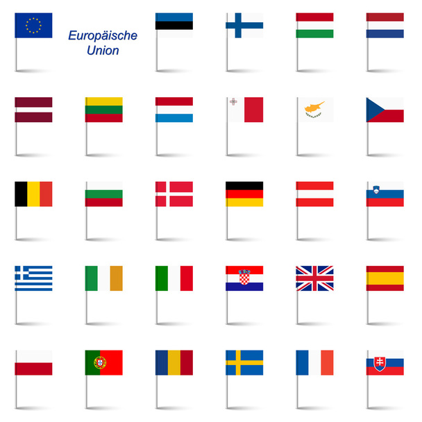 EU-Mitgliedsstaaten - Flaggen - Vektor, Bild