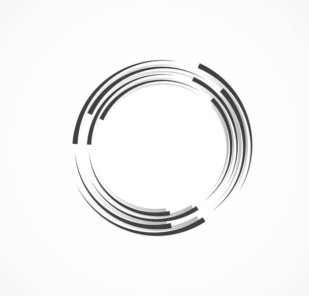 Abstract Lines in Circle Form, Design element, Γεωμετρικό σχήμα, Ριγέ πλαίσιο περιγράμματος για εικόνα, Technology round Logo, Spiral Vector Illustration - Διάνυσμα, εικόνα