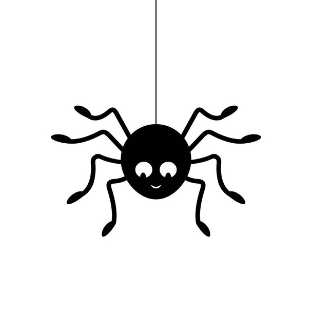 Simple cartoon spider with smile. - Vecteur, image