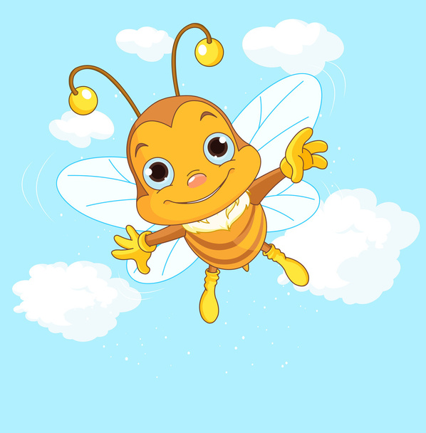Bee flies in the sky - Vector, afbeelding