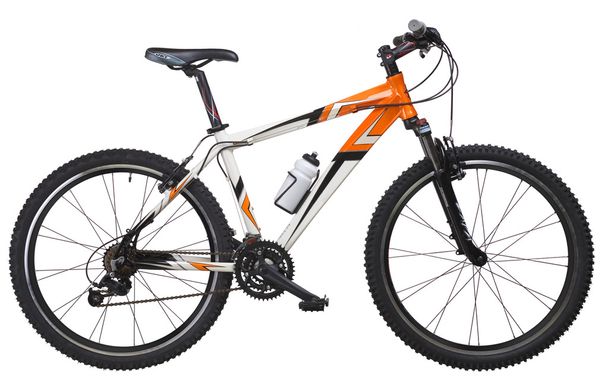 górski rower pomarańczowy biały - Zdjęcie, obraz