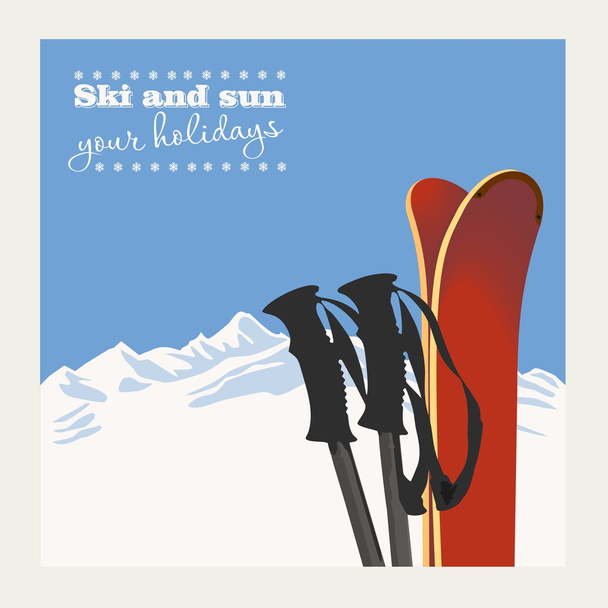 lyžařské vybavení - Vektor, obrázek