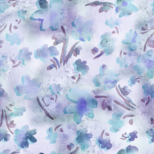 Watercolor Flowers Seamless Pattern - Foto, afbeelding