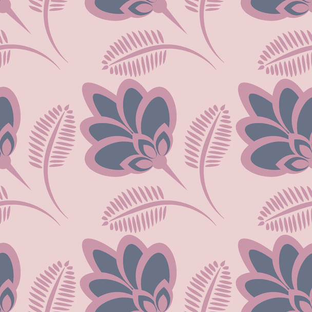 Seamless pattern, endless texture - stylized flowers - graphics. Plants. Design elements - Wallpaper, textiles, packaging, background for sites or mobile apps - Vector, Imagen