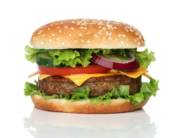 Tasty hamburger isolated on white background - Photo, Image