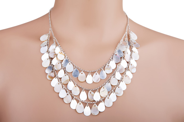Beautiful silver statement necklace on a mannequin - Фото, зображення