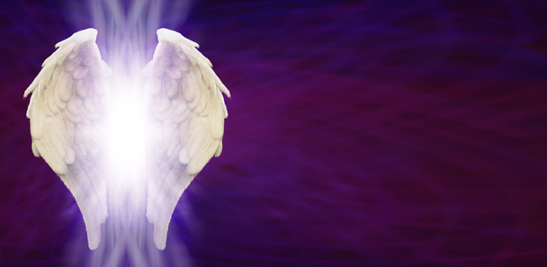 μοβ πέτρωμα και Άγγελος φτερά πανό - Φωτογραφία, εικόνα
