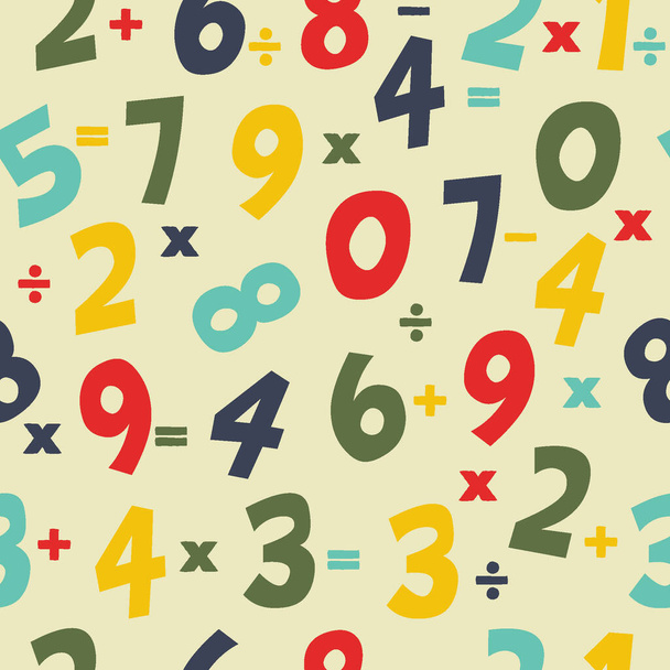  seamless pattern numbers with flat vector - Vettoriali, immagini