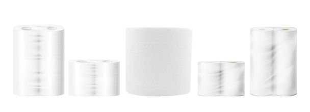 Бумажный рулон туалетной бумаги упаковка из 4 рулонов - Фото, изображение