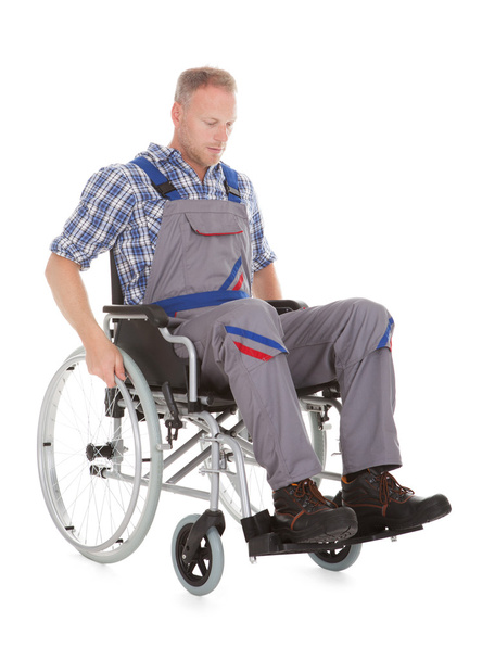 Manual Worker In Wheelchair - Fotoğraf, Görsel
