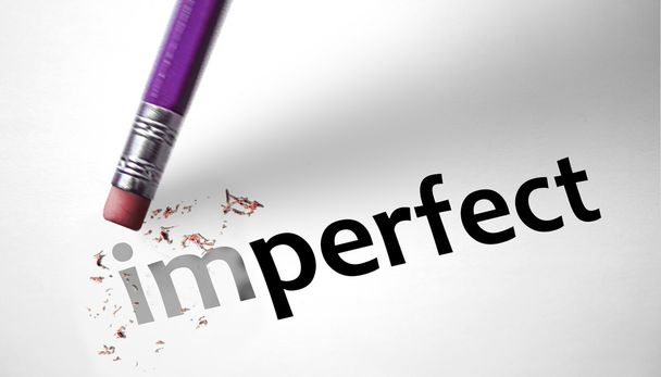 Eraser changing the word Imperfect for Perfect  - Photo, Image