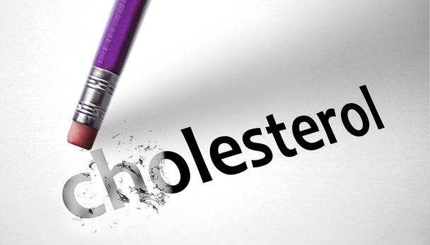 Eraser deleting the word Cholesterol  - Photo, Image