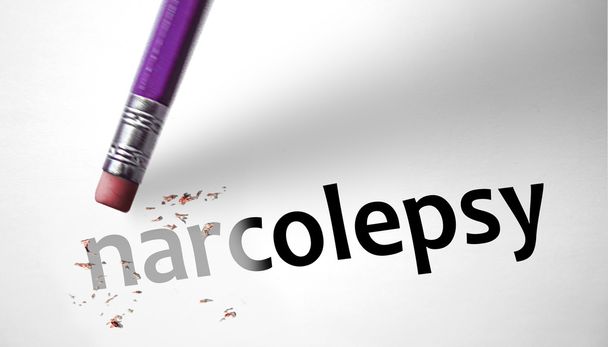 Eraser deleting the word Narcolepsy  - Photo, Image