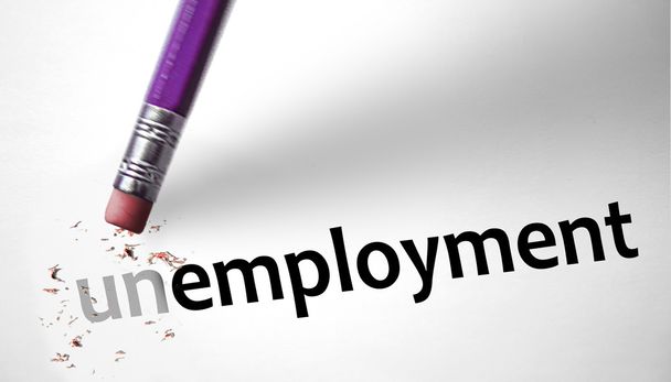 Ластик изменяет слово Безработица для безработных
 - Фото, изображение
