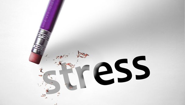 Eraser deleting the word Stress  - Photo, Image