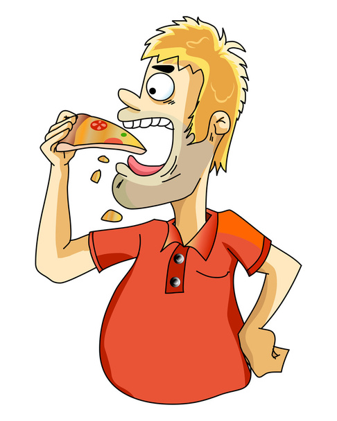 Eat Pizza - Vector, Image