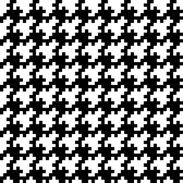 Retro style goose foot seamless pattern in black and white colors. Scottish checkered background. Fashion flat illustration. Design for wallpaper, textile, wrapping - Vector, Image