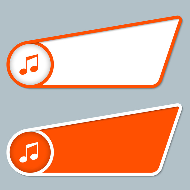 two orange boxes for any text with music symbol - Vector, afbeelding