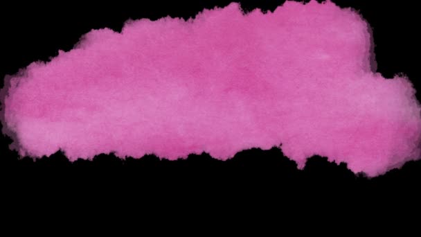 Skvrna růžové barvy, abstraktní animace tahů štětcem. Průhledné pozadí s alfa kanálem ve verzi 4k UHD rozlišení - Záběry, video